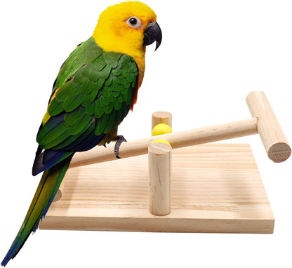 Petzlifeworld Birds Cage Natural Wooden Perch Seesaw Toy for Parrot, Parakeet, Budgie, Cockatiel, Love Birds,.. etc