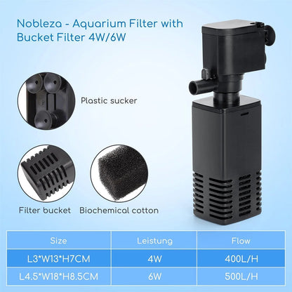 Bluepet Aquarium Fish Tank Internal Filter (BL-400F | 4W  | 400L/H)