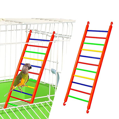 Petzlifeworld Birds Colorful Plastic Climb Ladder Toy (Pack of 2) Cage Accessories for Love Birds, Parrot, Parakeet, Budgies, Cockatiel, Etc. (Large - 33CM)