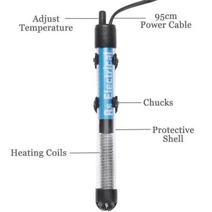 RS Electrical RS-75 watts Automatic Glass Heater with auto on Off Facility with Standby Light Indicator