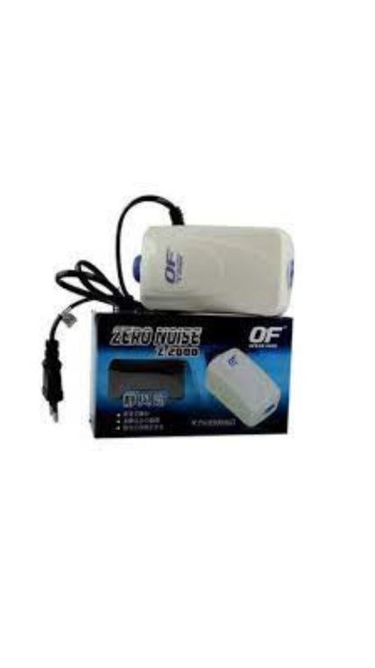 Ocean Free Z-2000 Zero Noise Aquarium Air Pump | Power: 2.5W | Flow: 2400 cc./min