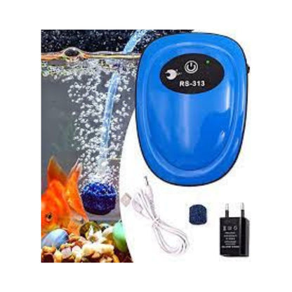 RS Electrical RS-313 AC/DC Aquarium Air Pump with Airtube and Airstone | Power: 1W | Flow :1.5L/min)