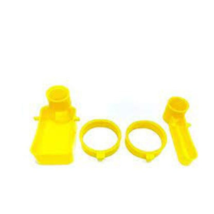 Bird Cage Feeder Drinker Cups for Any Bottle Use with Bottle Holder Rings (Yellow) - Pack of 2