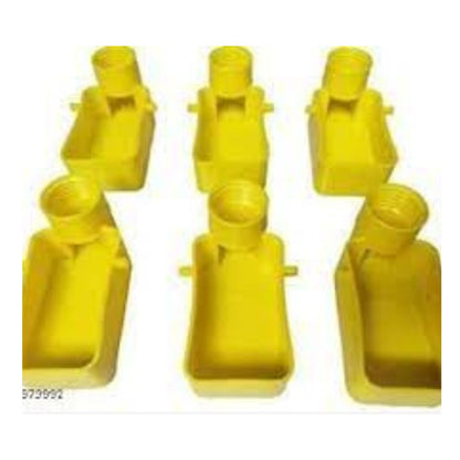 Petzlifeworld Bird Cage Plastic Food Feeder (Pack of 6) Fit for Any Bottle (Yellow)