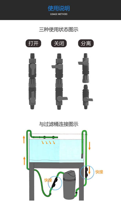 Qanvee K Series Aquatic Quick Connection Valve - PetzLifeWorld