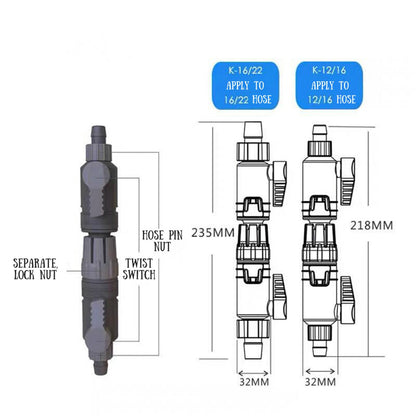 Qanvee K Series Aquatic Quick Connection Valve - PetzLifeWorld