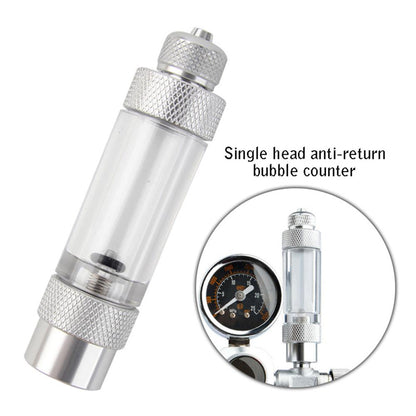 Metal Bubble Counter for Aquarium Co2 Regulator 2 In 1 Single Head With NRV - PetzLifeWorld