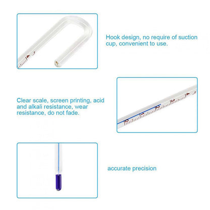 Hanging Glass Thermometer For Aquarium Fish Tank Suitable for 8-12 Mm Glass