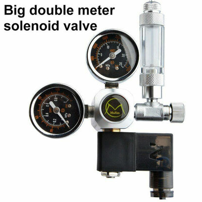 Mufan Aquarium Dual Gauge Co2 Regulator with Solenoid and Bubble Counter Suitable for Thread Size G5/8 - PetzLifeWorld