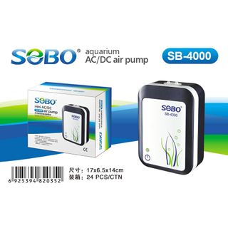 SOBO SB-4000 AC / DC Air Pump Silent Rechargeable Oxygen Pump for Fishing Aquarium Fish Tank