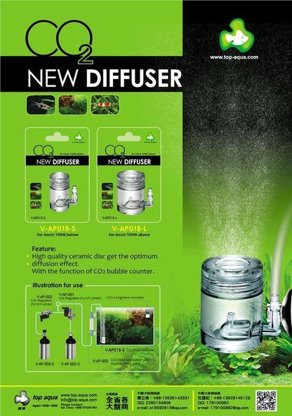 Top Aqua Aquarium Co2 Diffuser Large - PetzLifeWorld