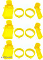 Petzlifeworld Bird Cage Feeder Drinker Cups for Any Bottle Use with Free Bottle Holder Rings Yellow (Pack of 3) Caged Bird Feeder (Yellow)